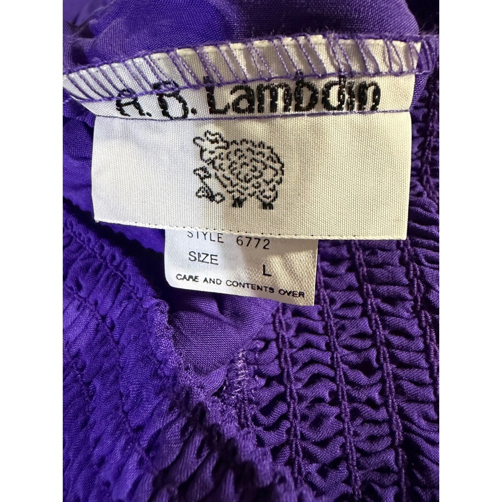 A.B. Lambdin Pants Women Large Purple Vintage Retro High Waist Rayon Trousers - Picture 3 of 8